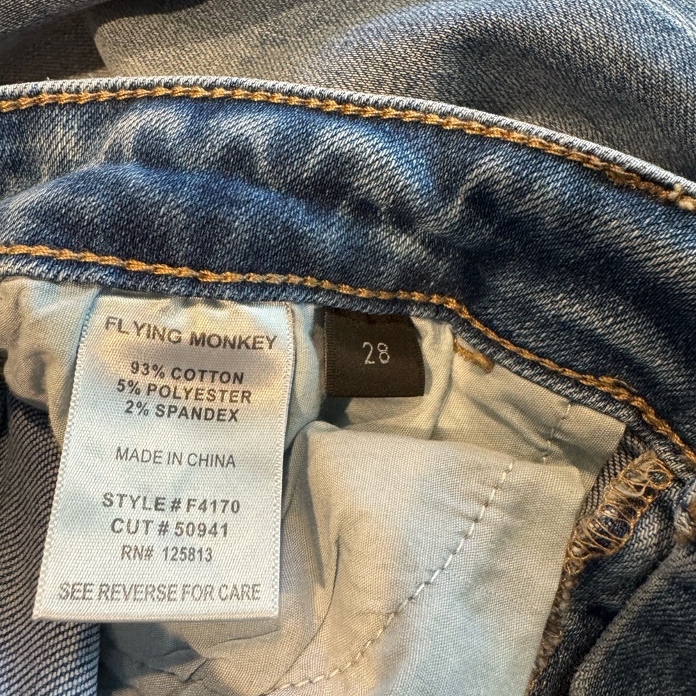 Flying Monkey Light Blue Distressed Flare Jeans - Picture 7 of 7